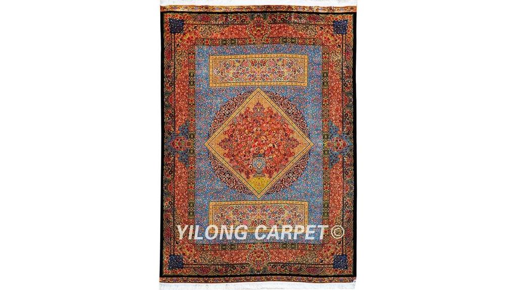 antique handmade silk rug