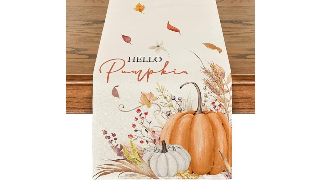 autumn themed floral table runner