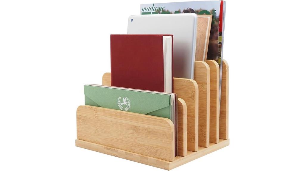 bamboo desk mail organizer