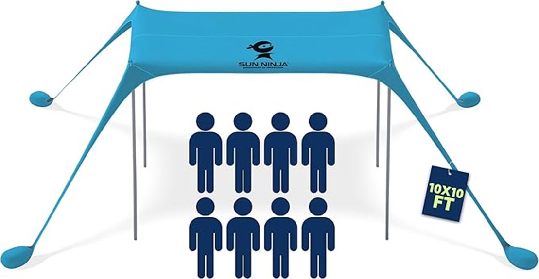 beach tent with accessories