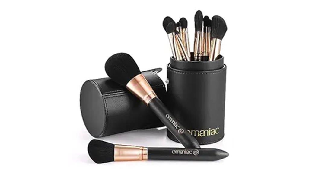 black 12 piece makeup brushes