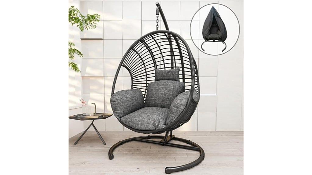 black outdoor egg swing
