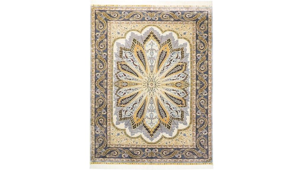 blue handmade medallion rug