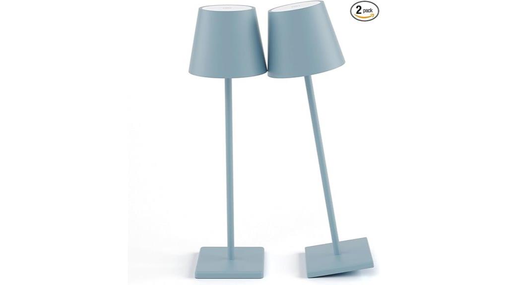 blue rechargeable table lamps