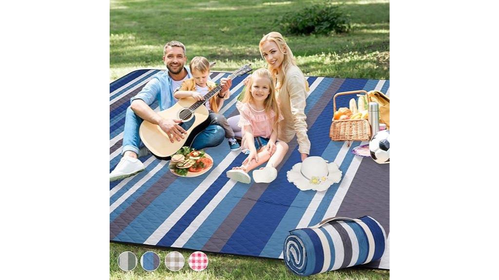 blue striped waterproof mat
