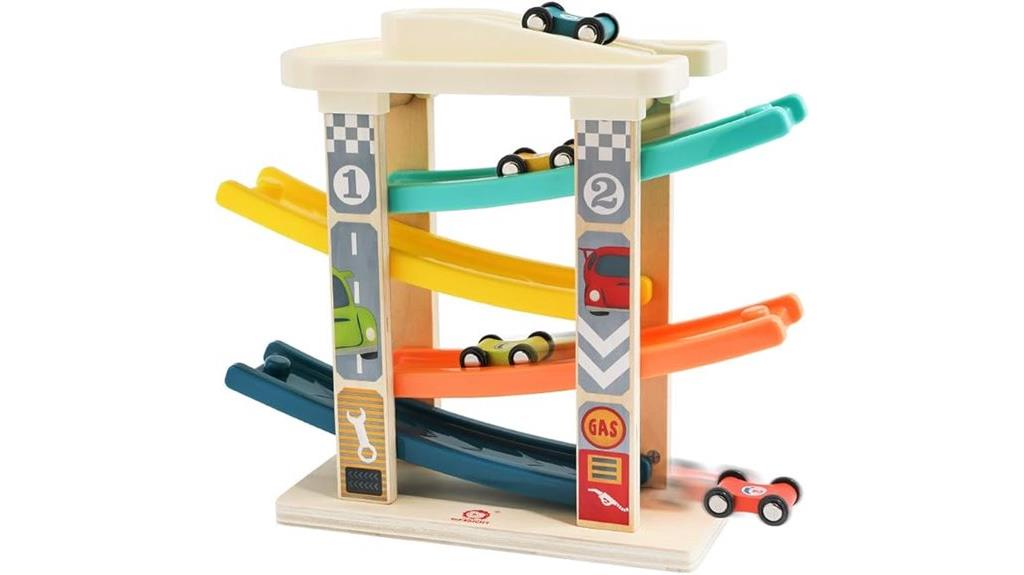bright toddler wooden race track