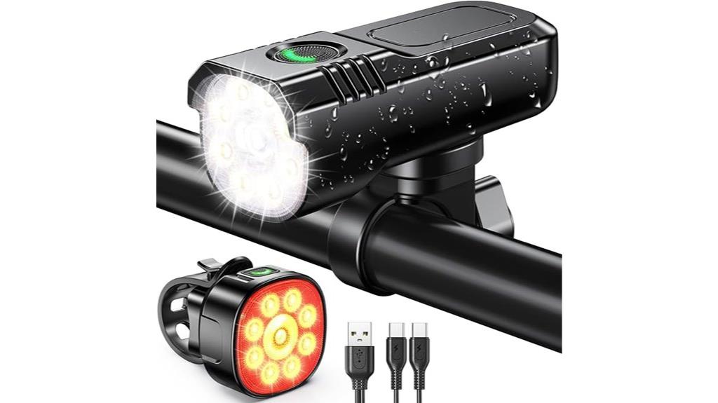 bright waterproof rechargeable bike light
