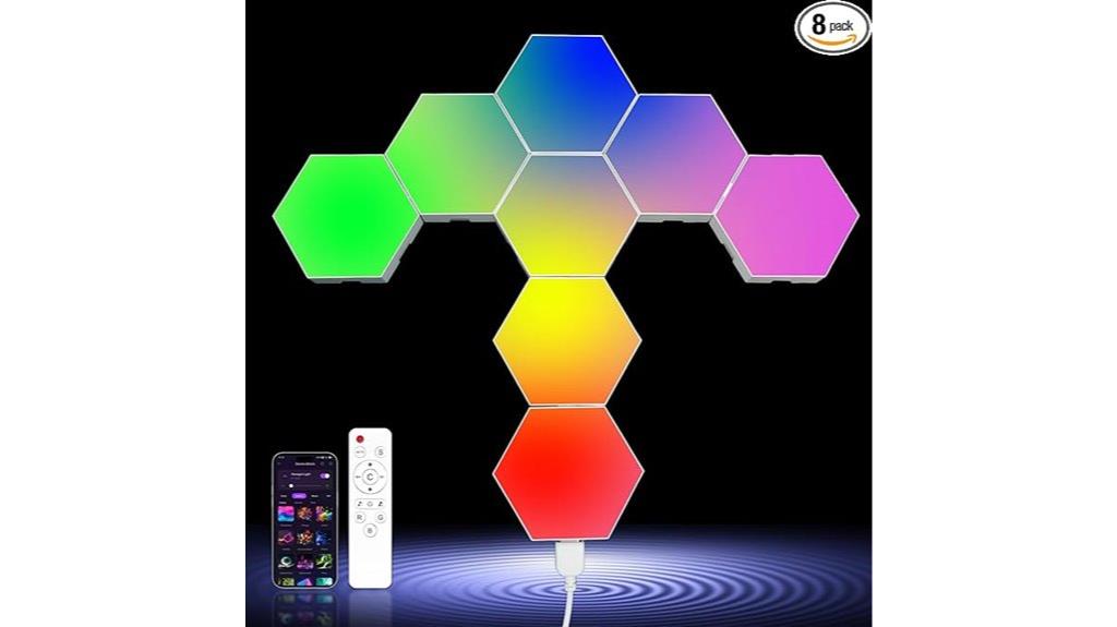 colorful hexagon led panels