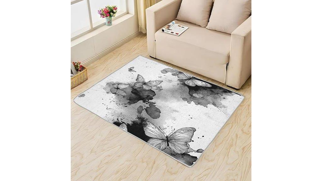 colorful ink butterfly rug