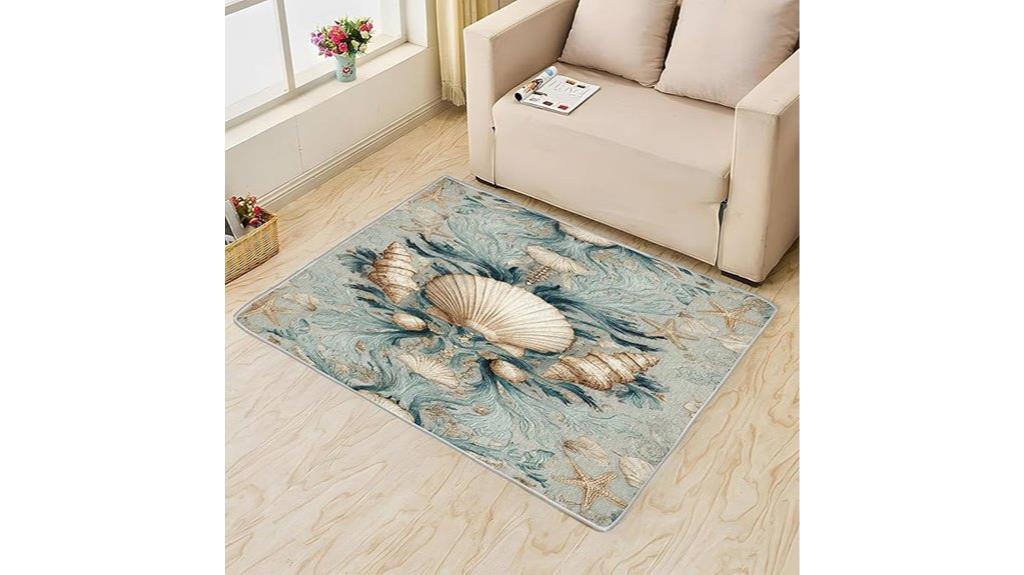 conch shell non slip rug