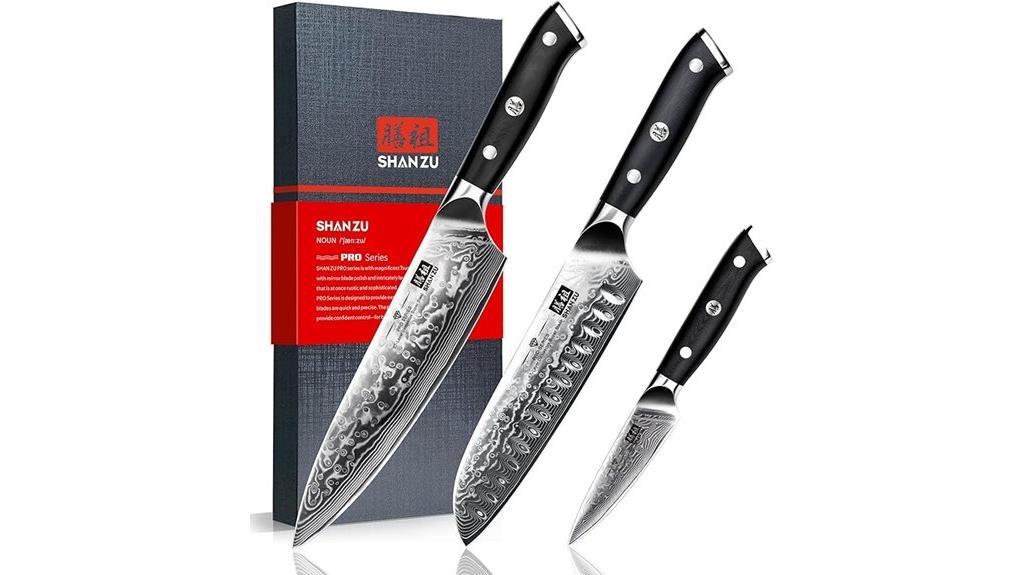 damascus japanese steel knife set