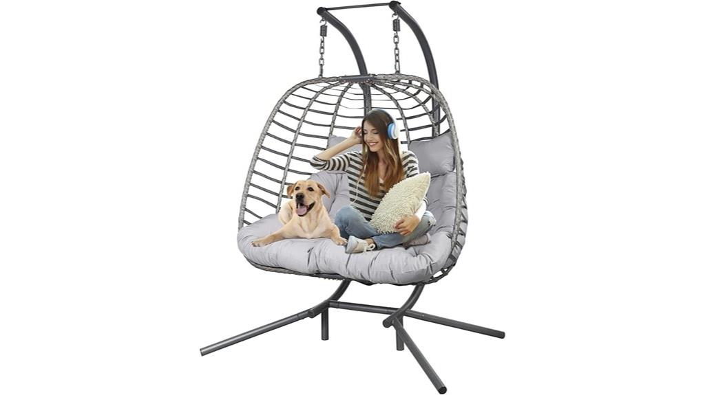 double egg swing seat