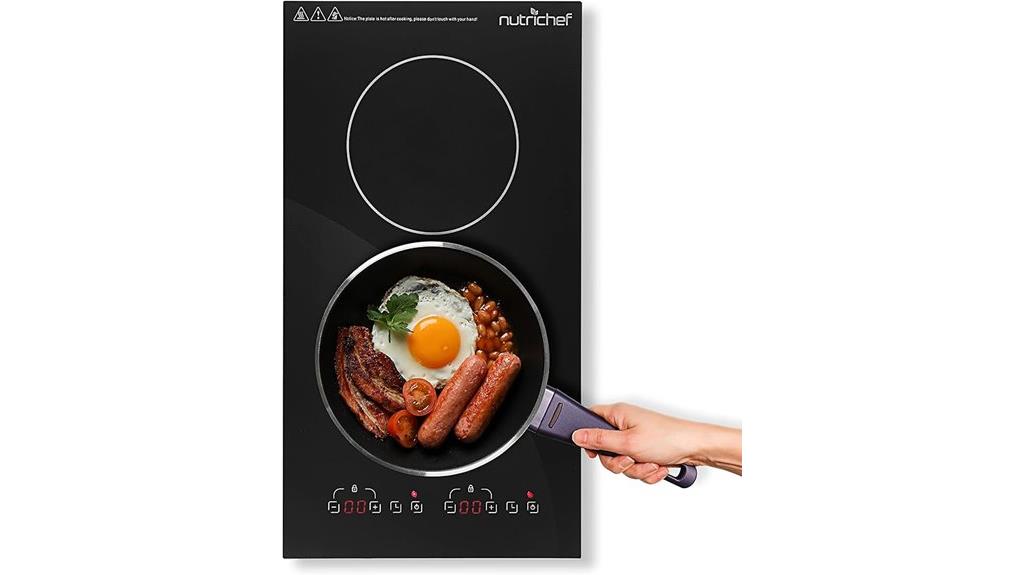 dual induction cooktop with display