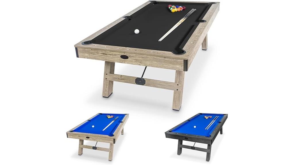 eight foot wood finish pool table