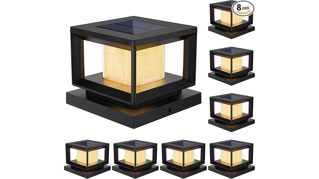 eight pack solar post lights