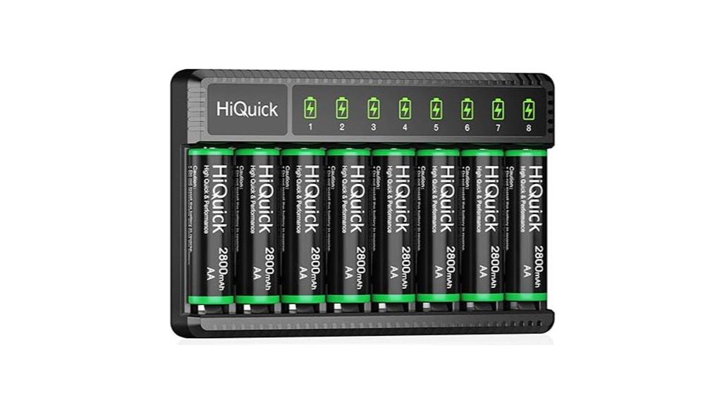 eight rechargeable aa batteries