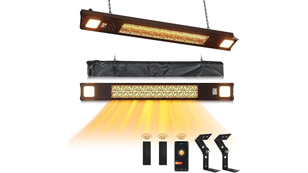 electric patio heater with light