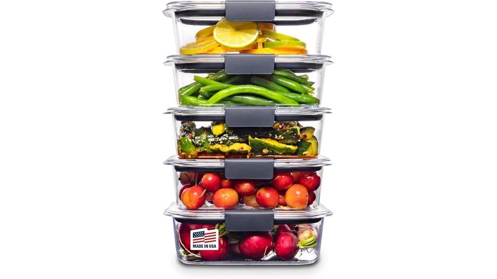 five durable food containers