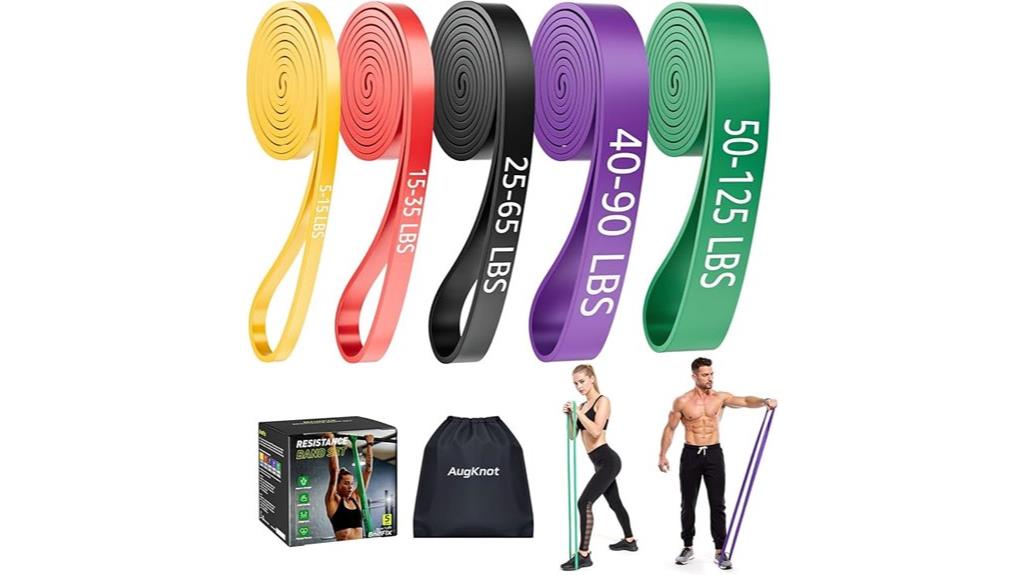 five level resistance exercise bands