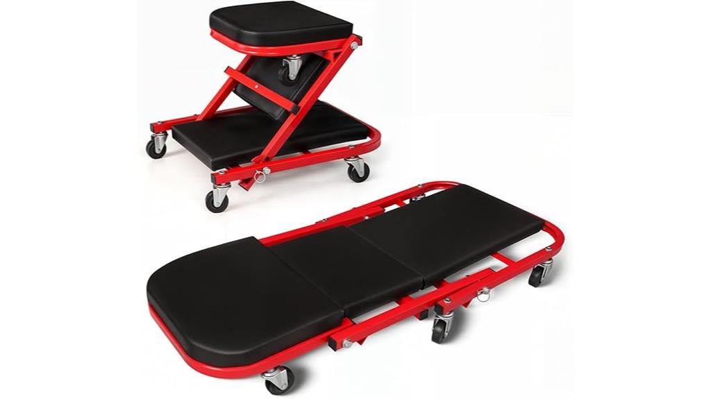 foldable creeper with seat