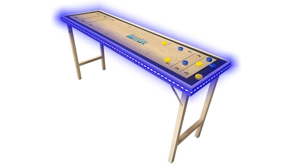 foldable led shuffleboard table