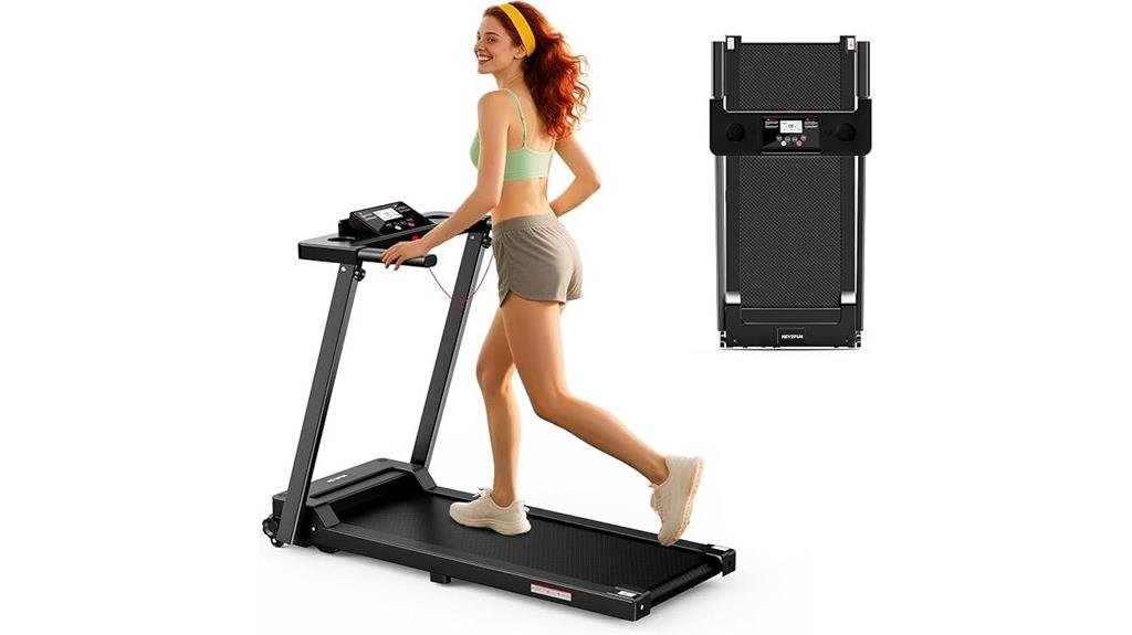 foldable treadmill with led