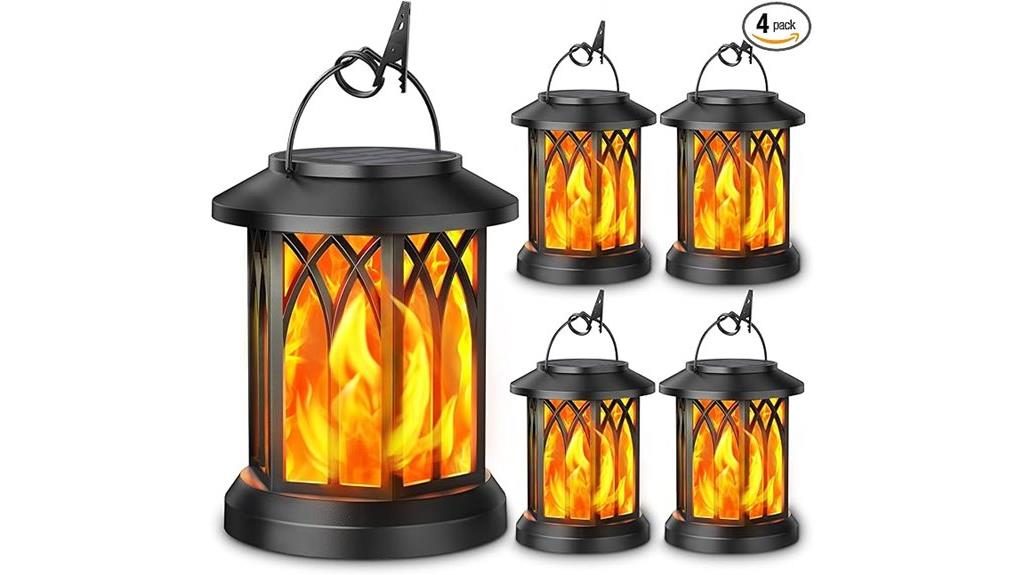 four pack outdoor solar lanterns