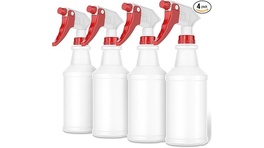 four refillable spray bottles