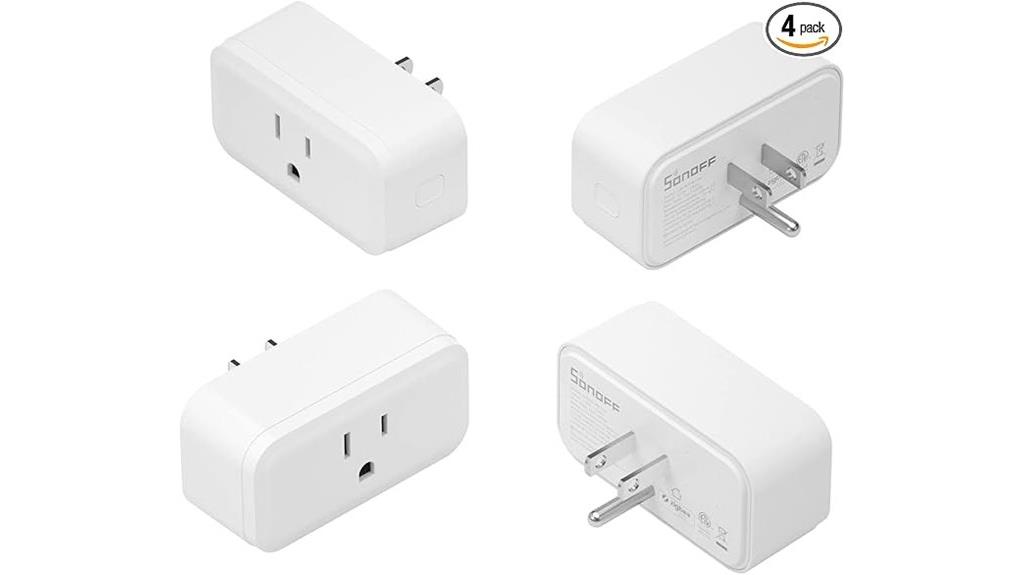 four zigbee smart plugs