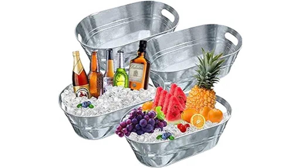 galvanized beer bucket set