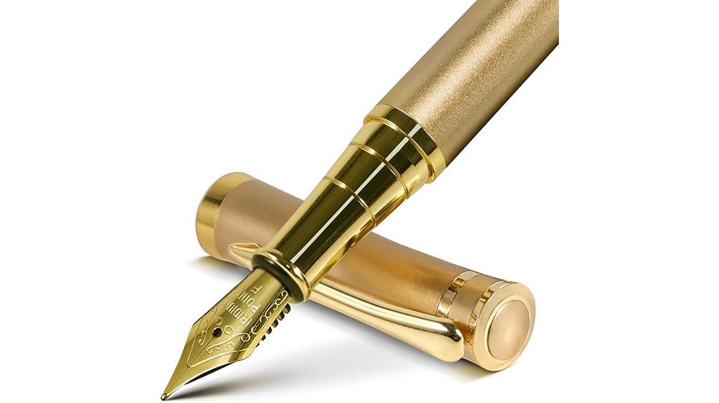 gold finished fountain pen set