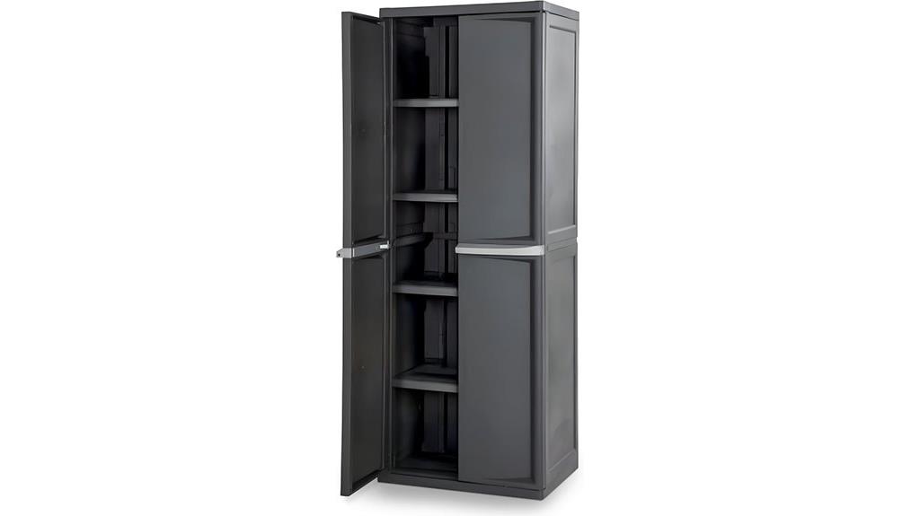 gray plastic storage cabinet