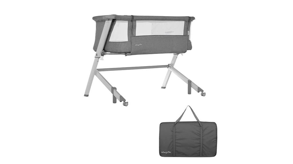 grey skylar bassinet bedside