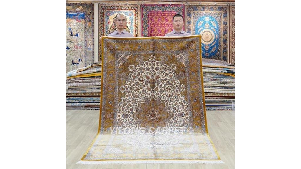 handmade silk medallion rug