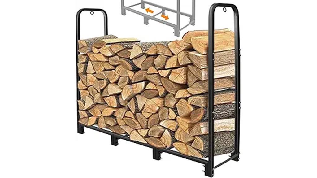 heavy duty metal log rack