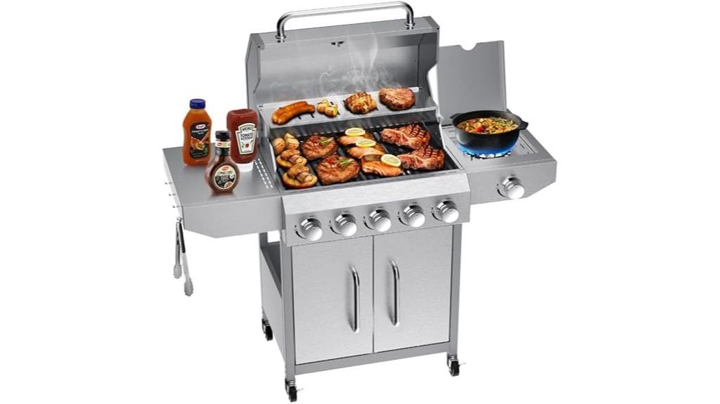 high btu 5 burner grill