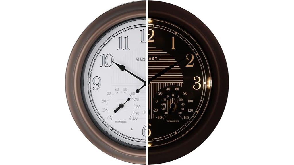 illuminated outdoor wall clock