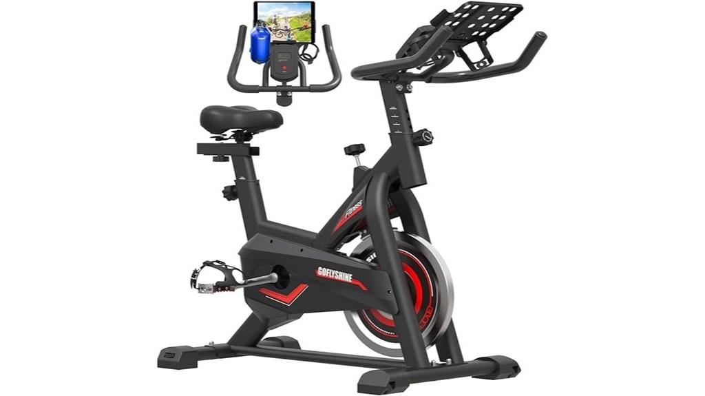 indoor cycling bike with accessories