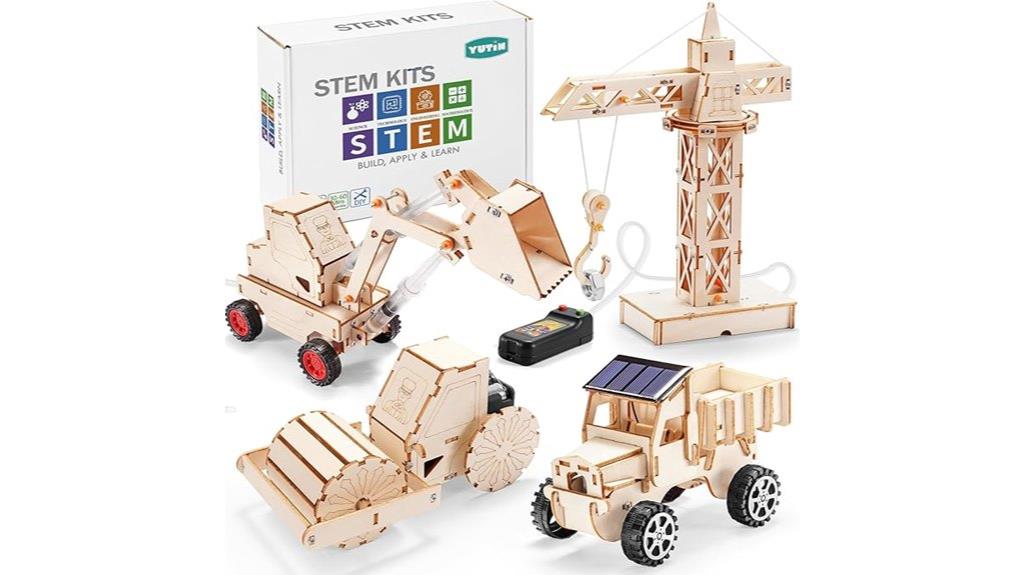 kids stem wooden building