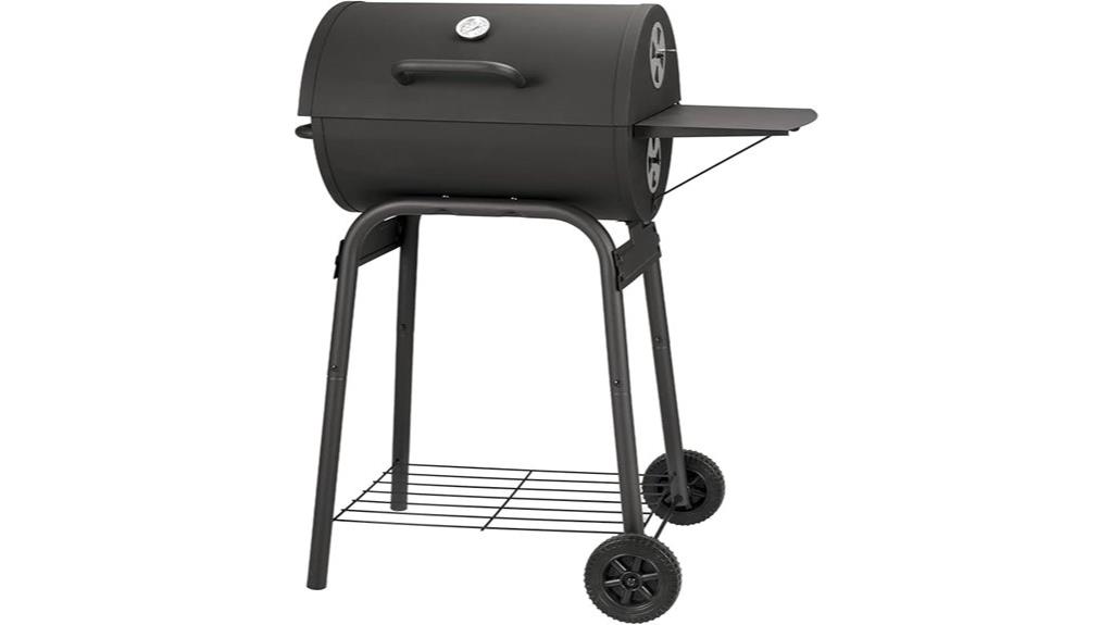 large barrel style outdoor grill