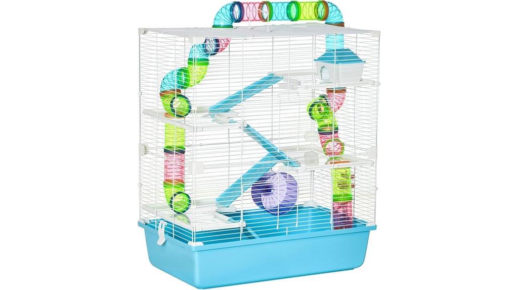 large hamster cage with tunnels