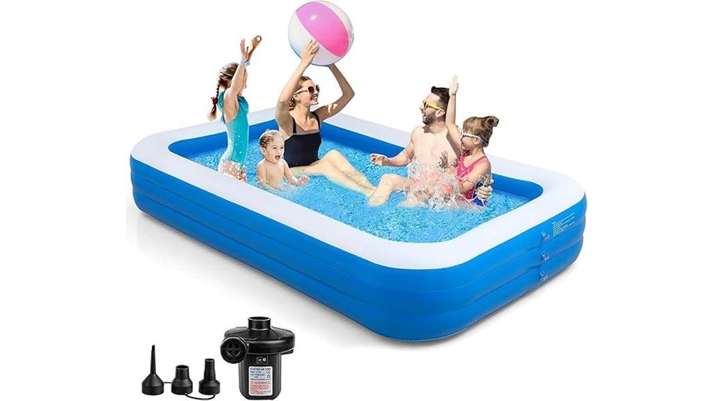 large inflatable pool with pump
