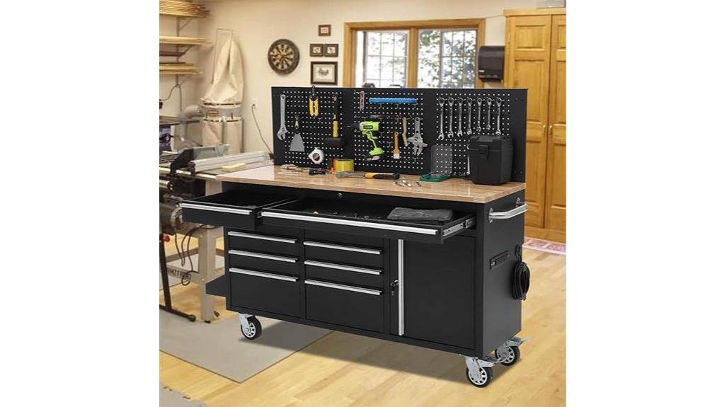 large rolling toolbox with power