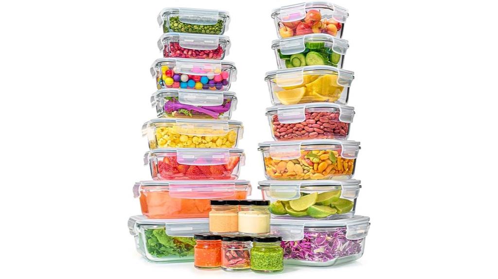 large set of glass containers