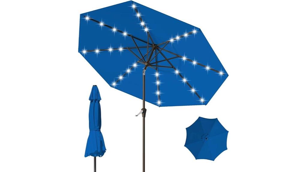large solar led patio umbrella