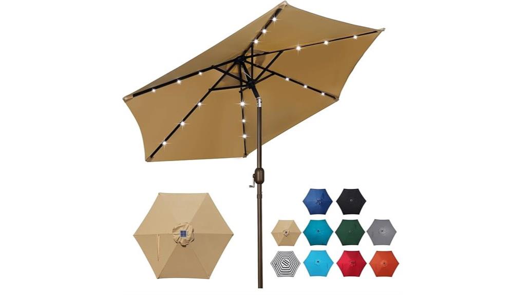 large solar powered led umbrella