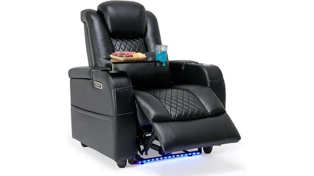 luxury theater seating with lighting