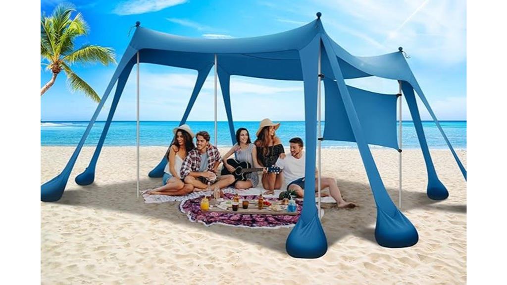 navy blue beach shelter