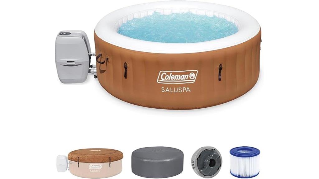 orange coleman inflatable hot tub