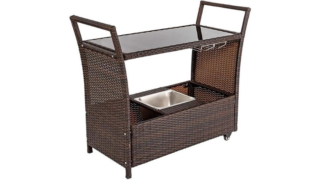 outdoor bar cart wheels